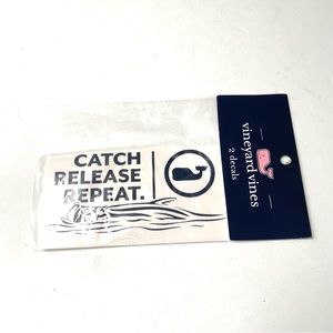 VINEYARD VINES New $7 2 Pack Bass Decals Fishing Catch Release Repeat U5